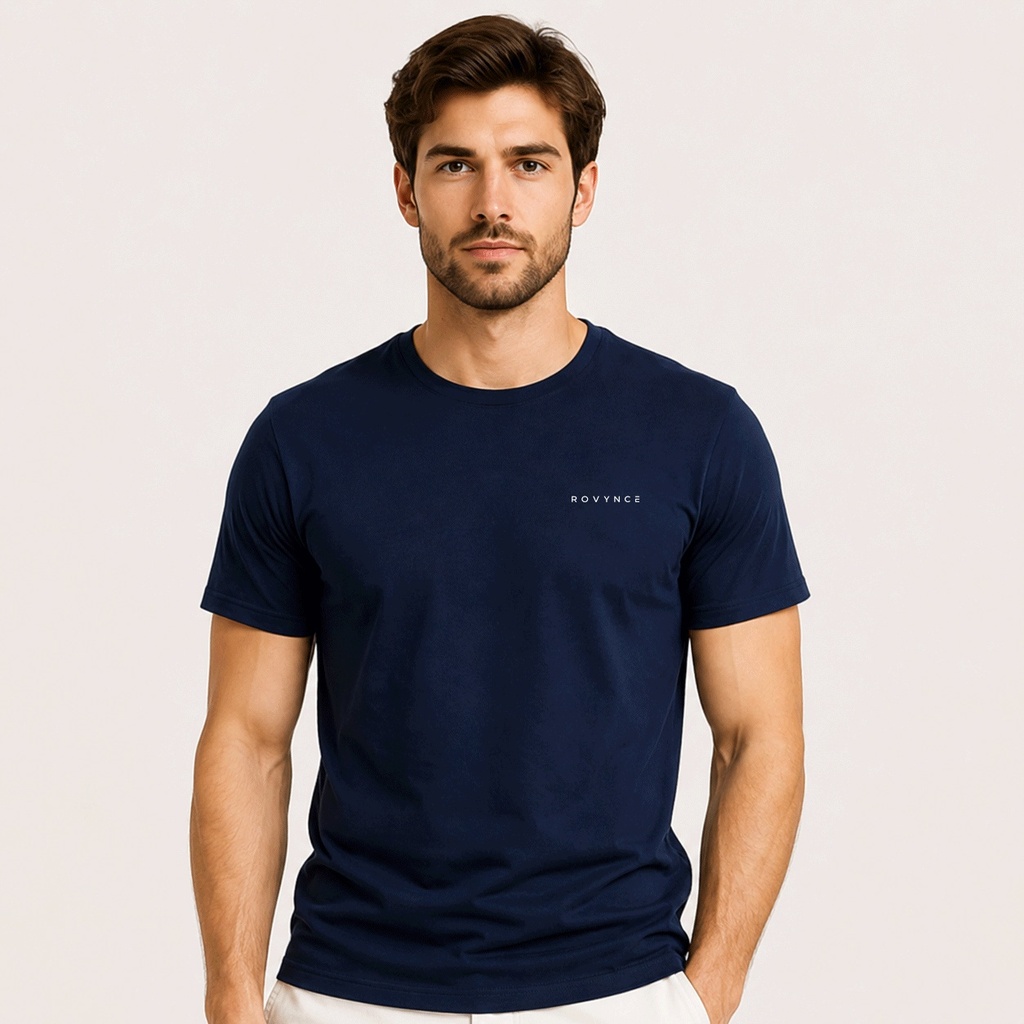 Classic Crew Neck T-Shirts - Navy Blue