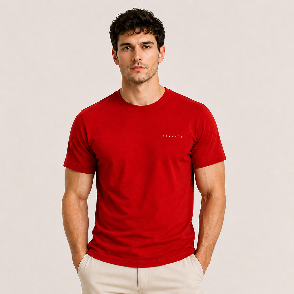 Classic Crew Neck T-Shirts - Red