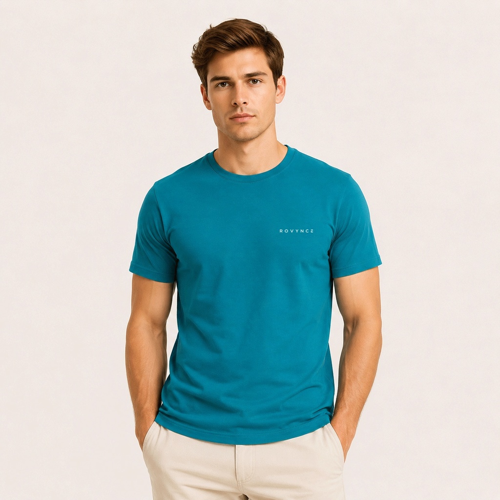 Classic Crew Neck T-Shirt - Teal Blue